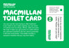 Macmillan toilet card and leaflet