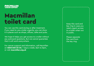 Macmillan toilet card and leaflet