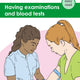 Having examinations and blood tests