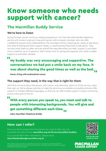 Buddy service A4 referral leaflet - text only