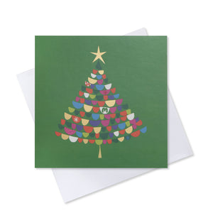 Green Christmas tree card (Pack of 10)