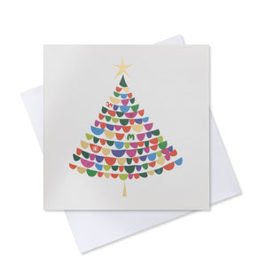 White Christmas tree card (Pack of 10)