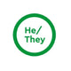 He/they pronoun badge