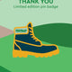 Hiking boot pin badge