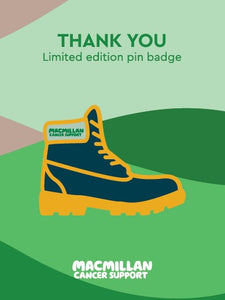 Hiking boot pin badge