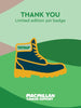 Hiking boot pin badge